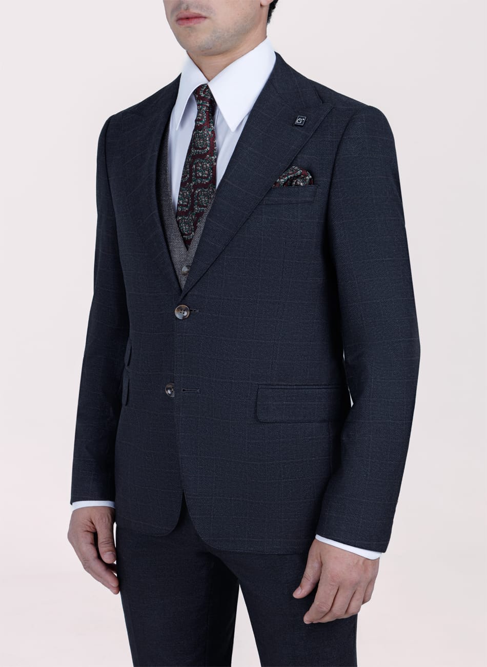 PRINCE OF WALES PEAK LAPEL SUIT