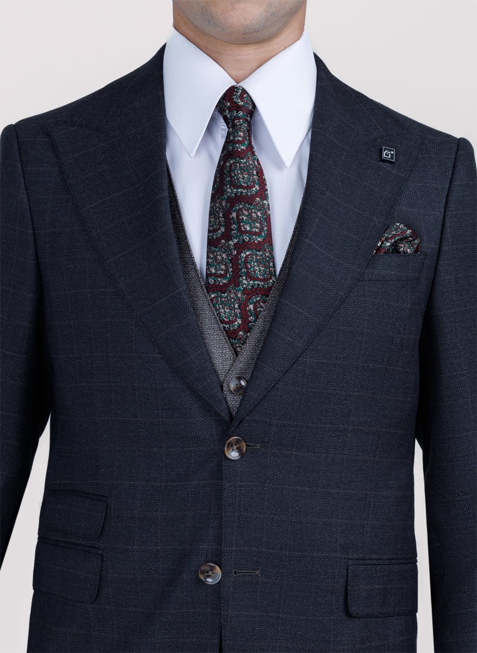 PRINCE OF WALES PEAK LAPEL SUIT