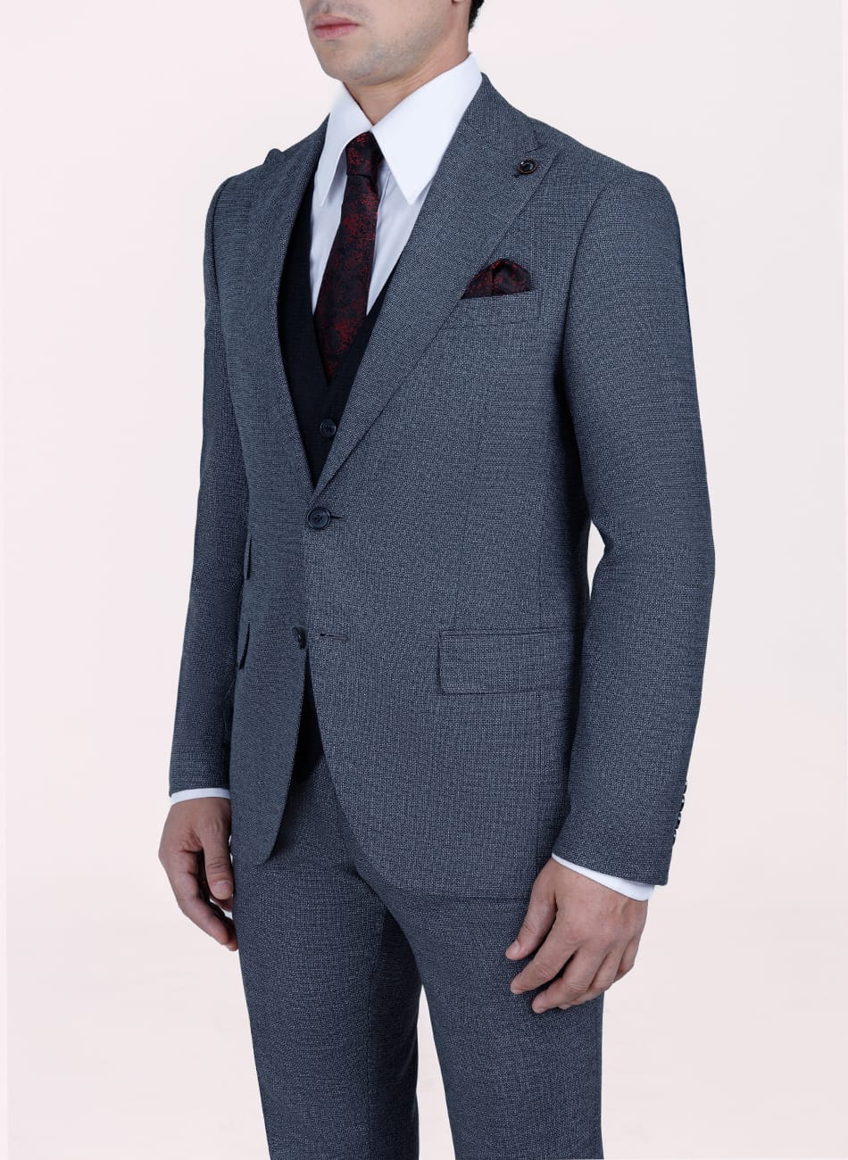 Hopsack Peak Lapel Suit