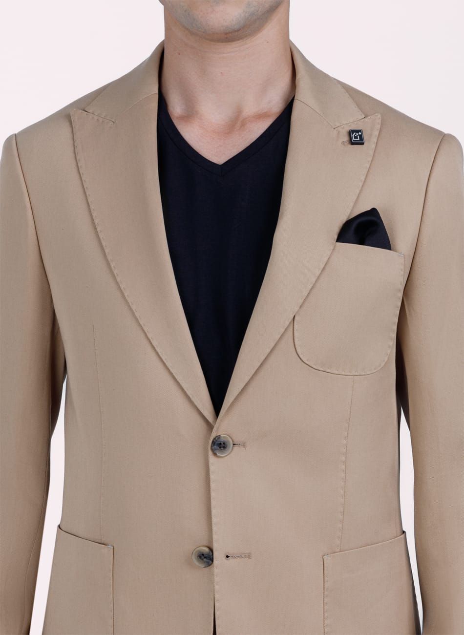 Image of Plain Peak Lapel 100% tencel suit