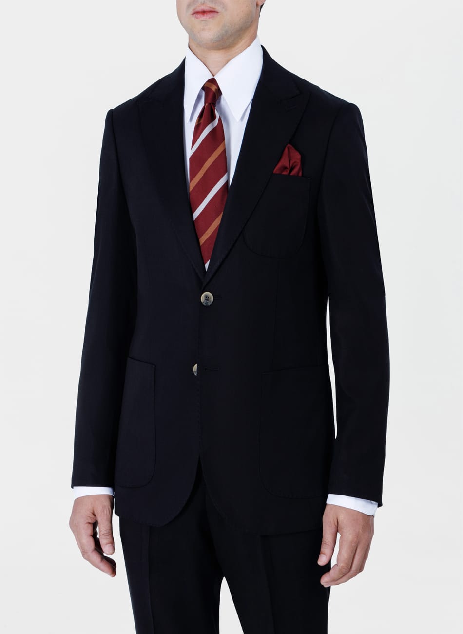 Image of Plain Peak Lapel 100% tencel suit