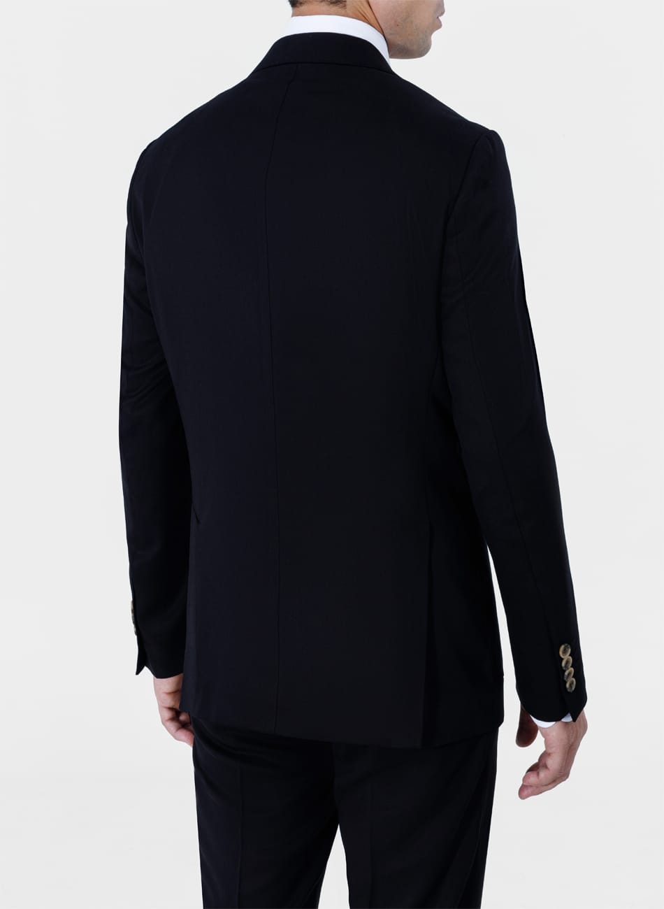 Plain Peak Lapel Suit With two-button