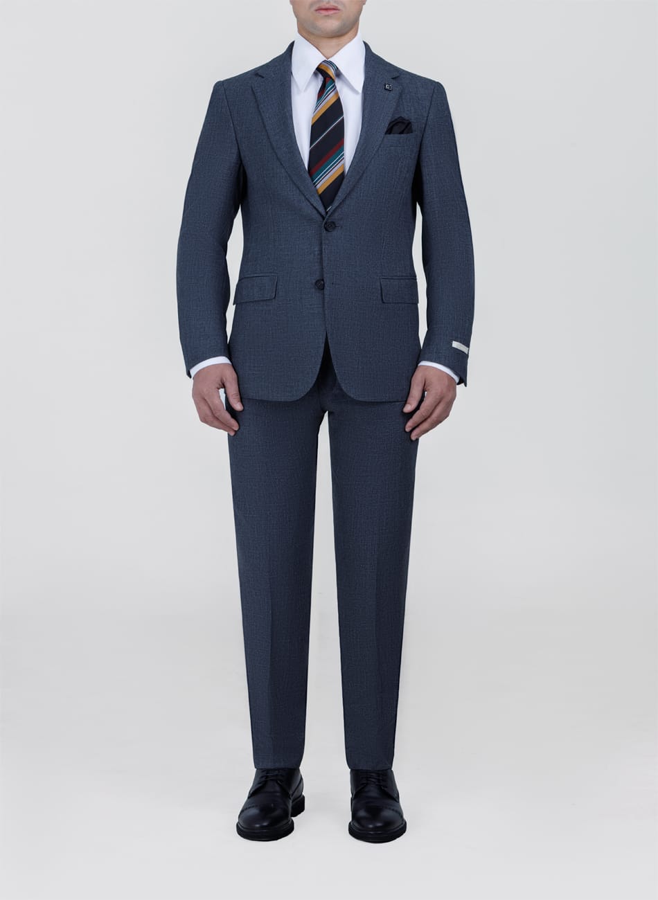 SHARKSKIN NOTCH LAPEL SUIT