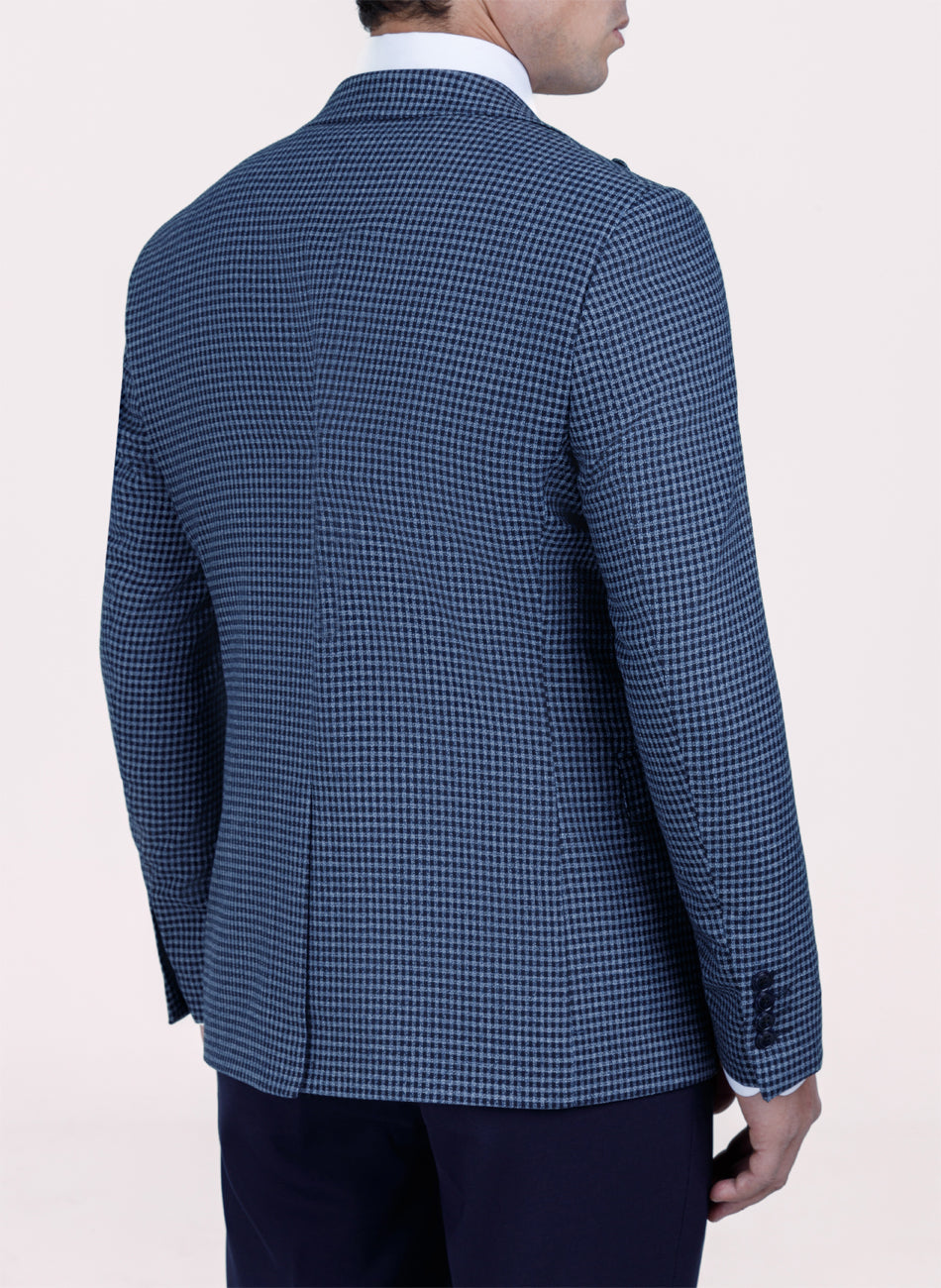 Image of Blue Hounds tooth Peak Lapel Suit