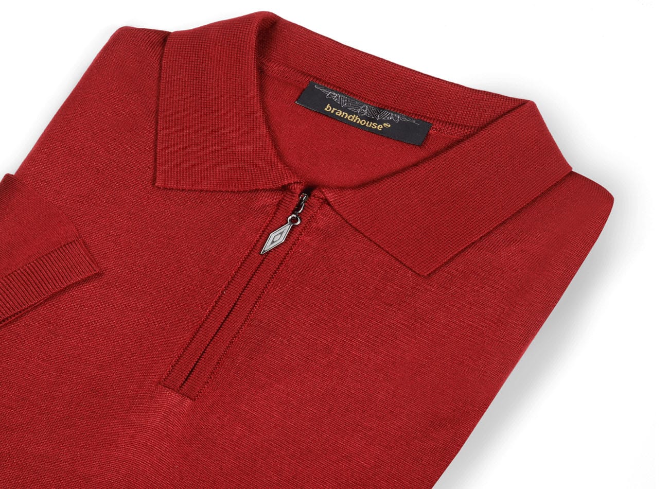 Image of Polo Yaka Half zipper Triko T-Shirt