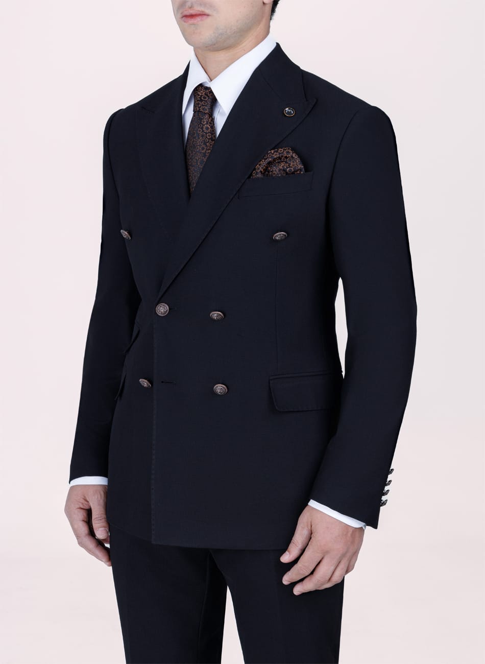 double breasted Peak Lapel suit