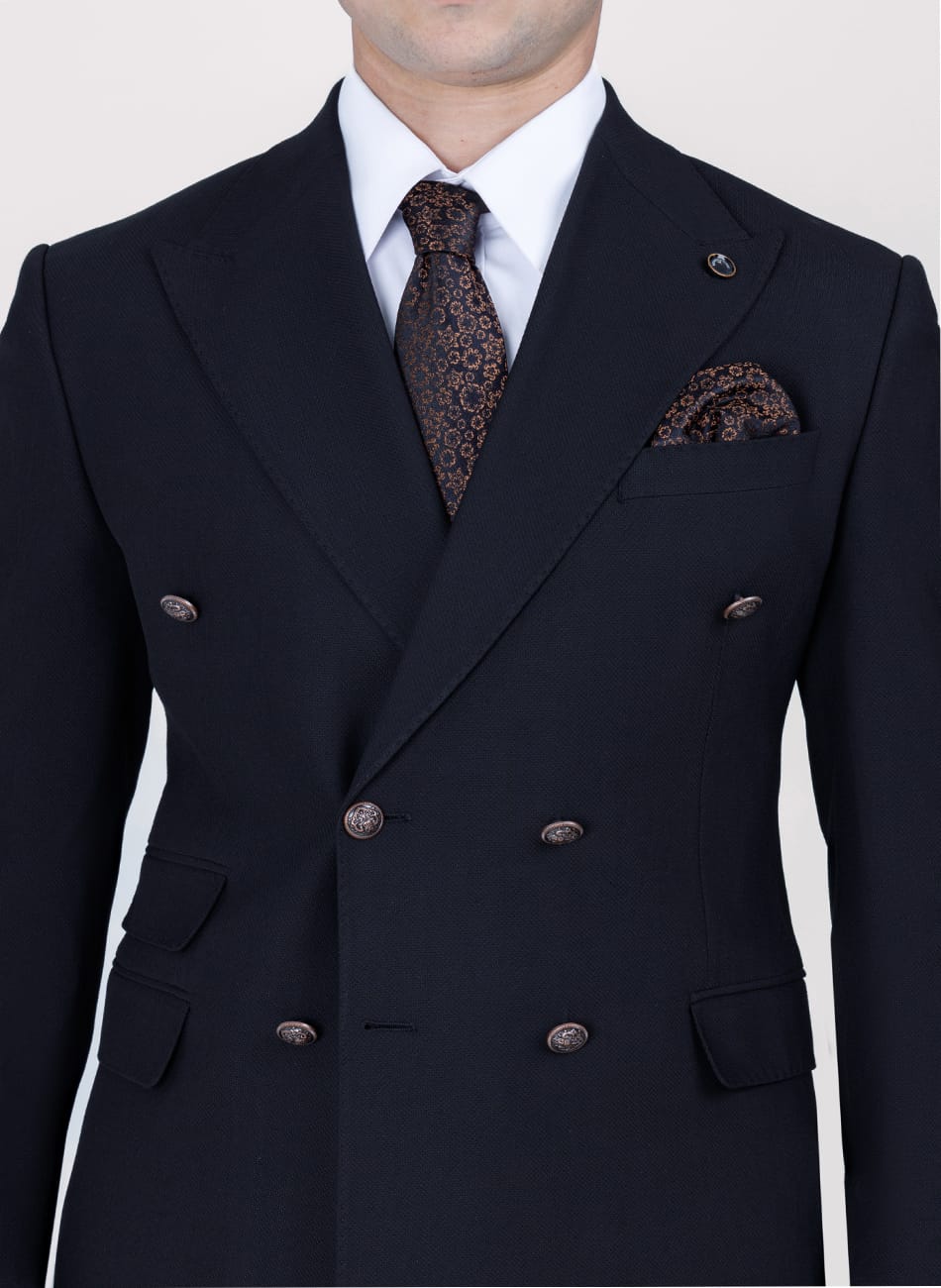 double breasted Peak Lapel suit