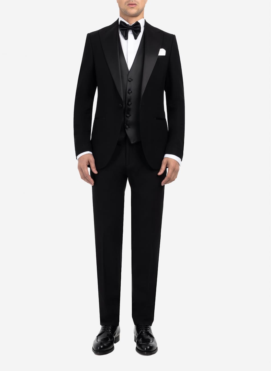 Image of Black P.K Peak Lapel Suit