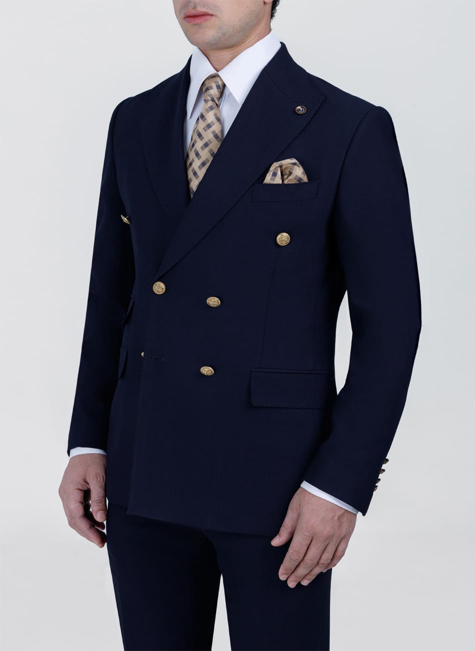 double breasted Peak Lapel suit