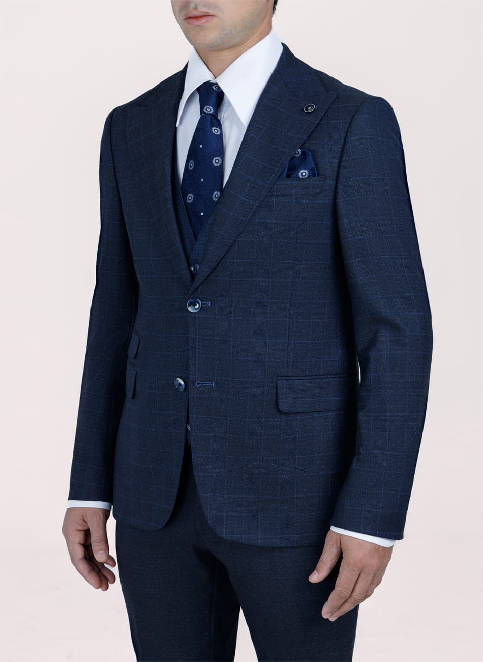 PRINCE OF WALES PEAK LAPEL SUIT