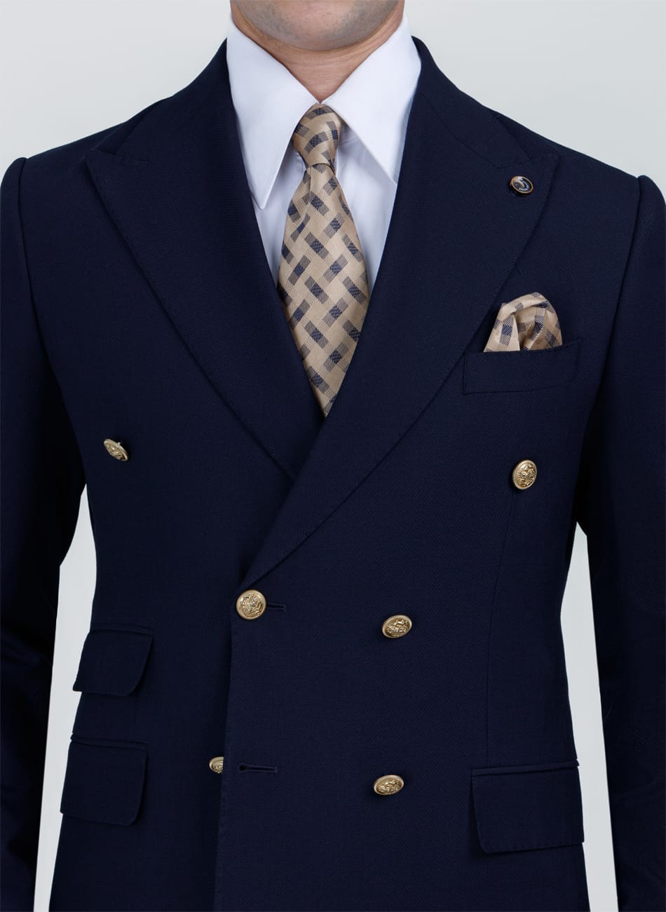 double breasted Peak Lapel suit