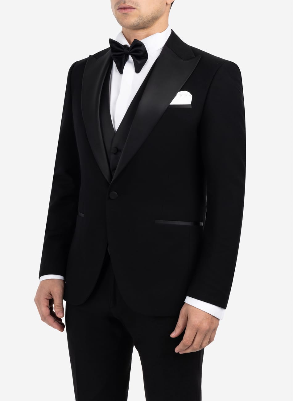 Image of Black P.K Peak Lapel Suit