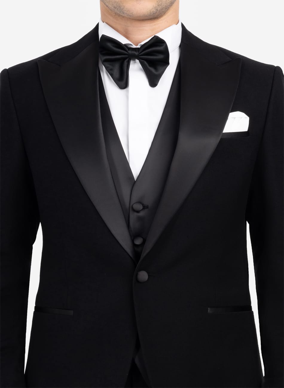Image of Black P.K Peak Lapel Suit