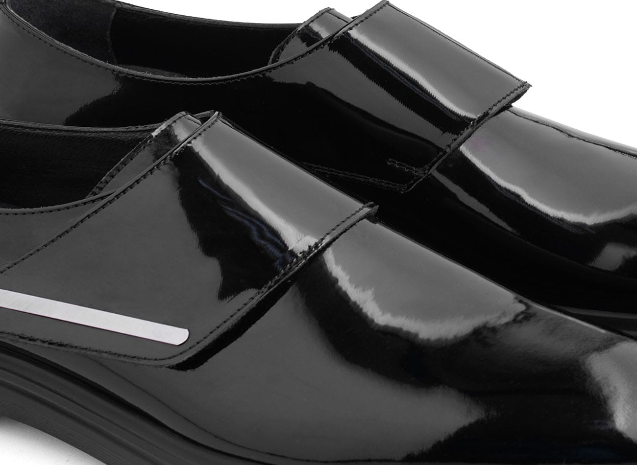 Genuine Leather Plain Toe Monk Strap