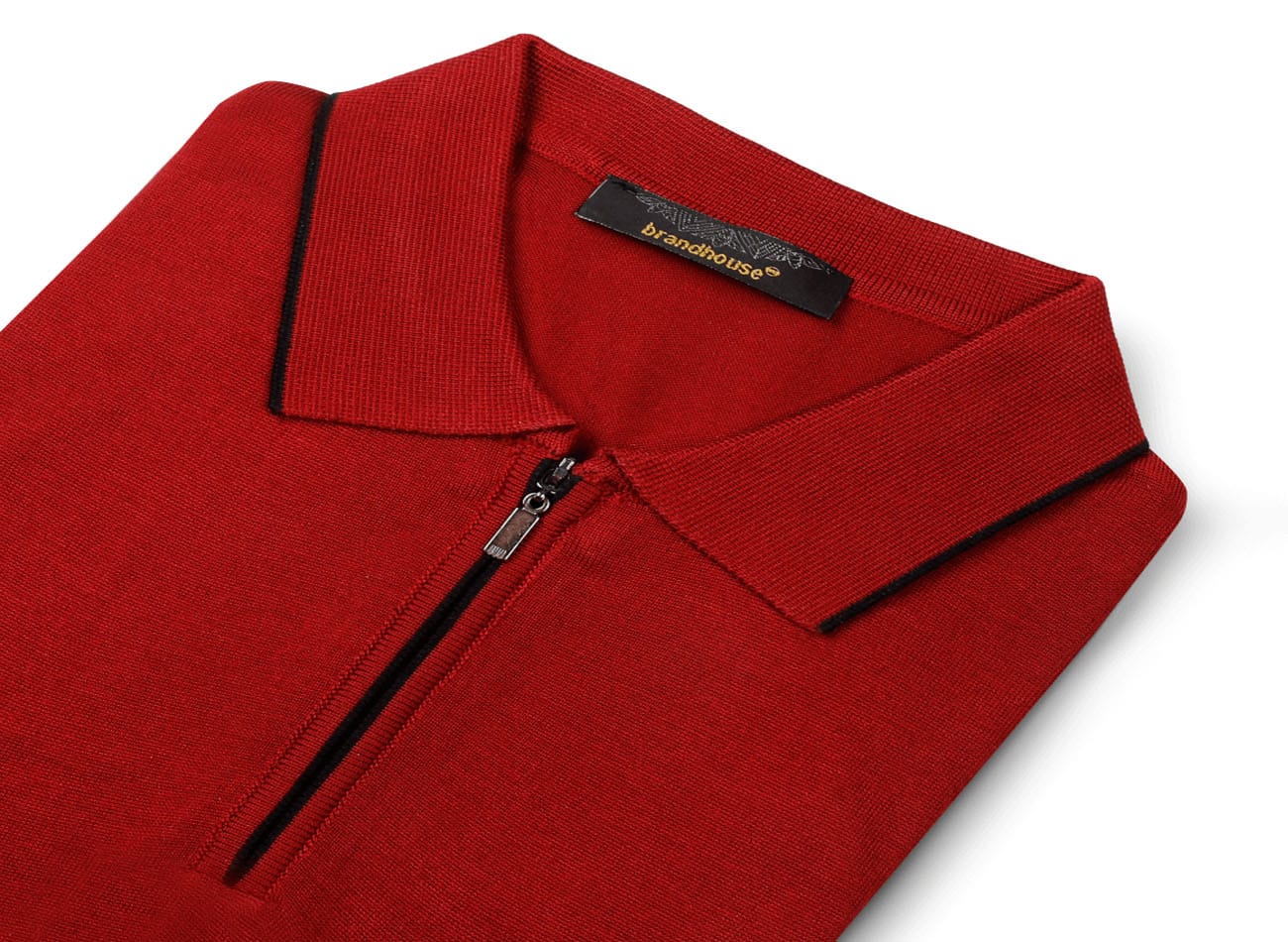 Image of Polo Yaka Half zipper Triko T-Shirt