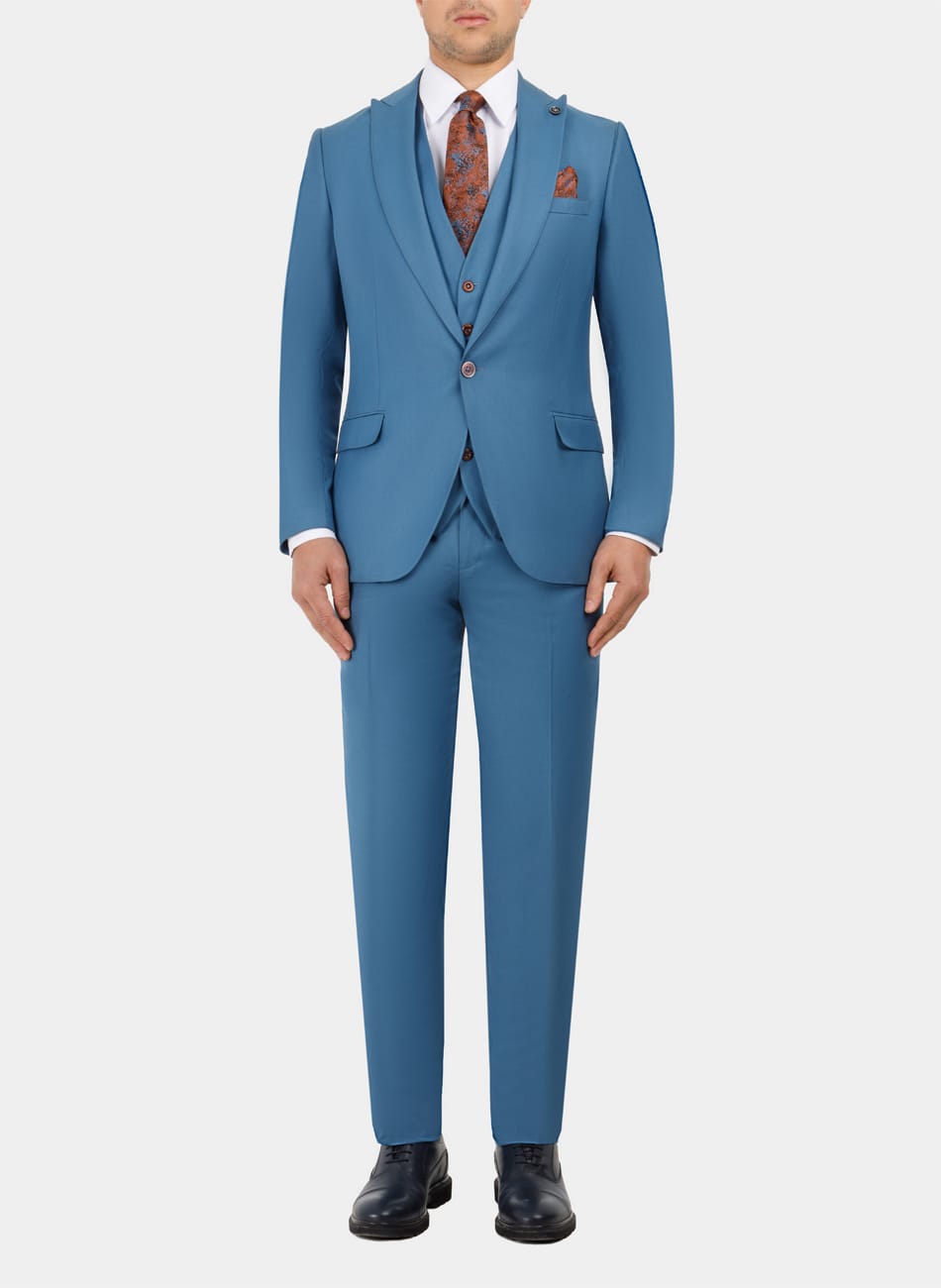 STRIPED PEAK LAPEL SUIT