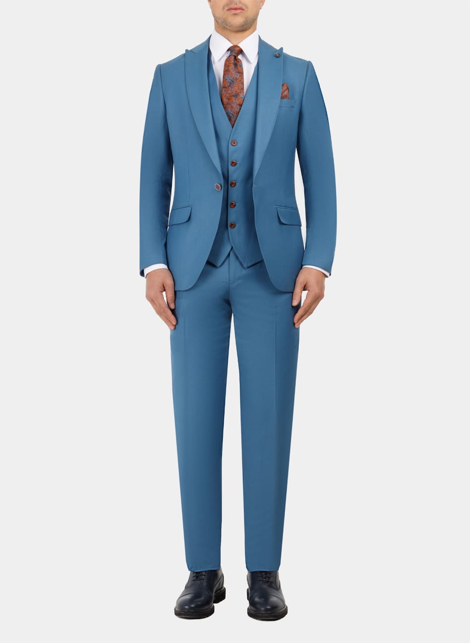 STRIPED PEAK LAPEL SUIT