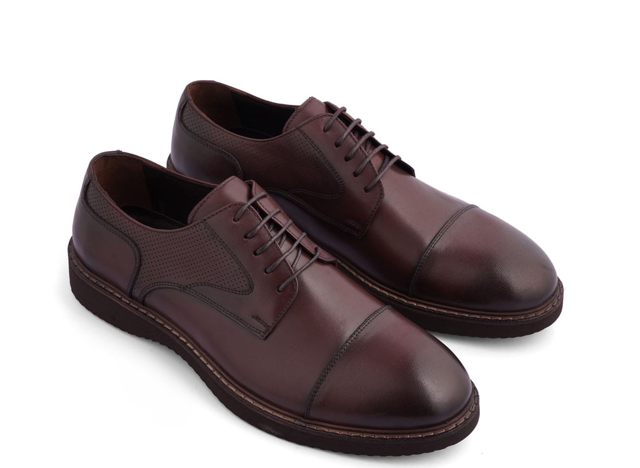 Genuine Leather Plain Toe Derbys