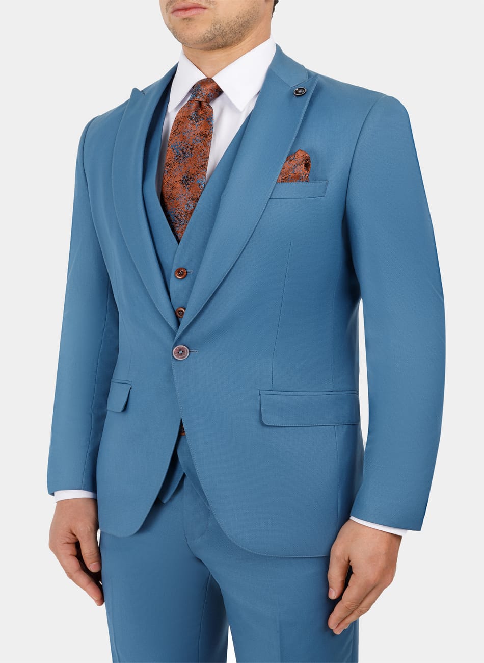 STRIPED PEAK LAPEL SUIT