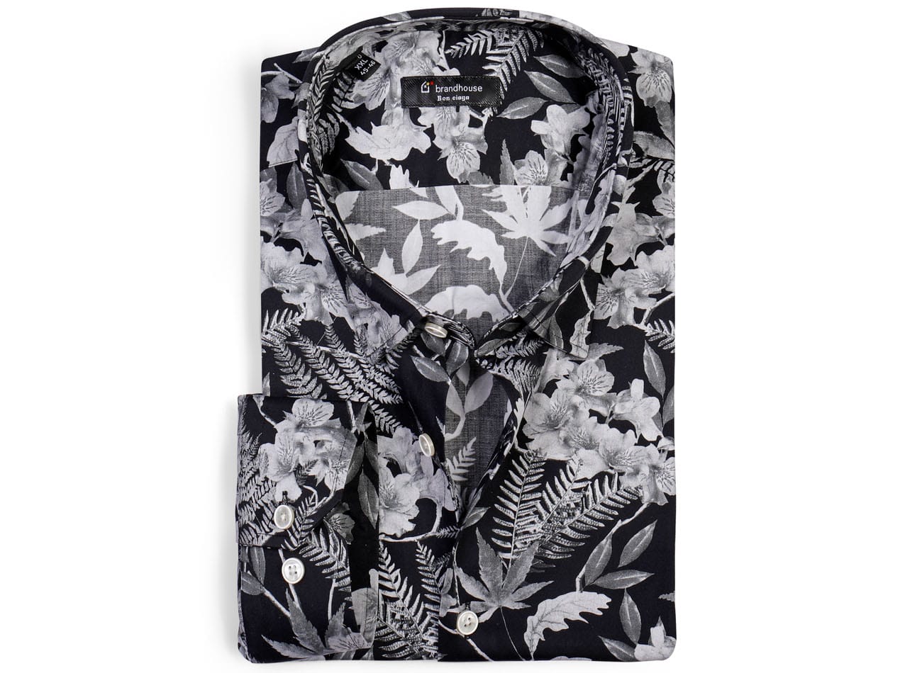 floral leaf pattern Poplin Shirt