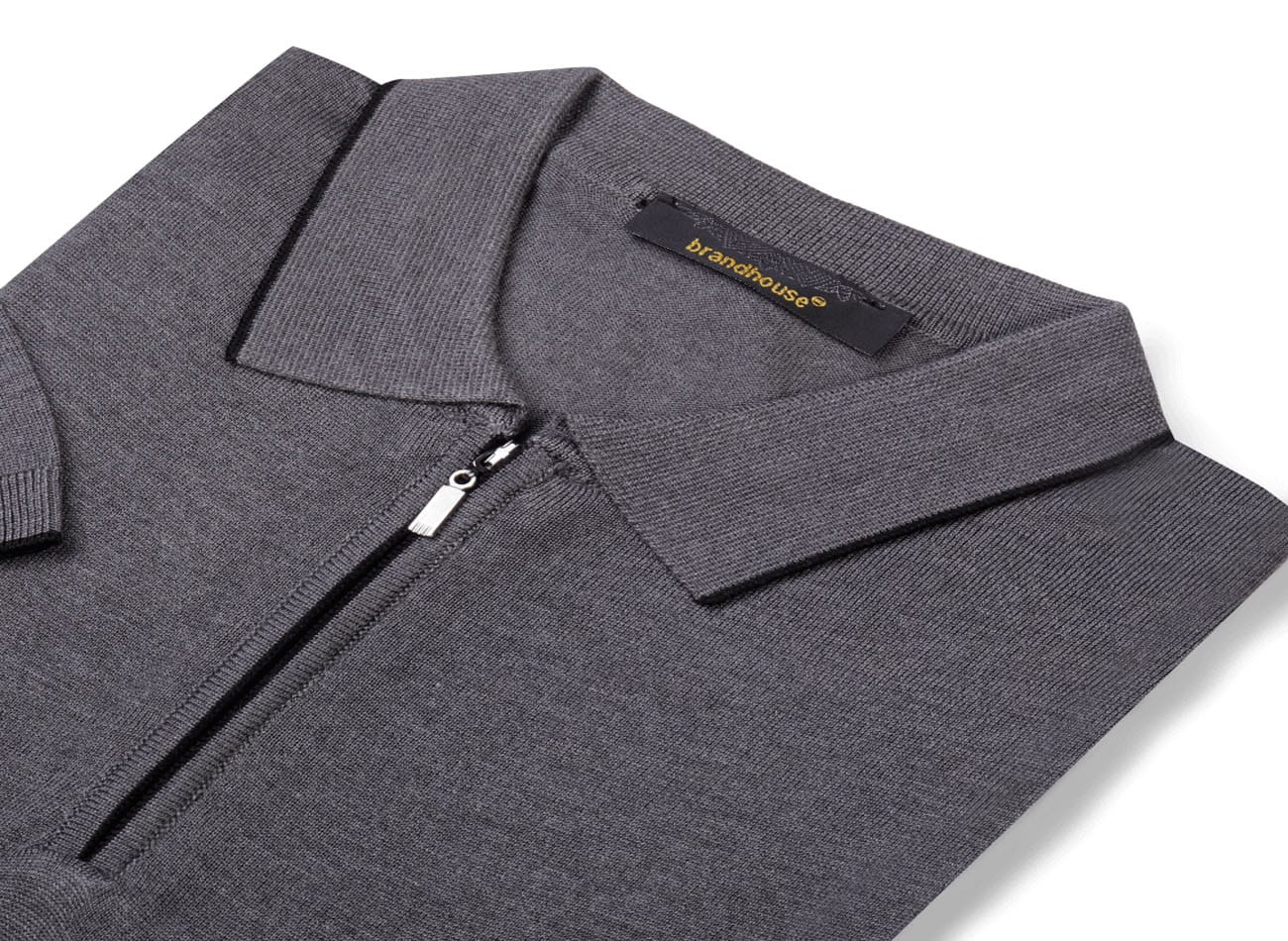 Image of Polo Yaka Half zipper Triko T-Shirt