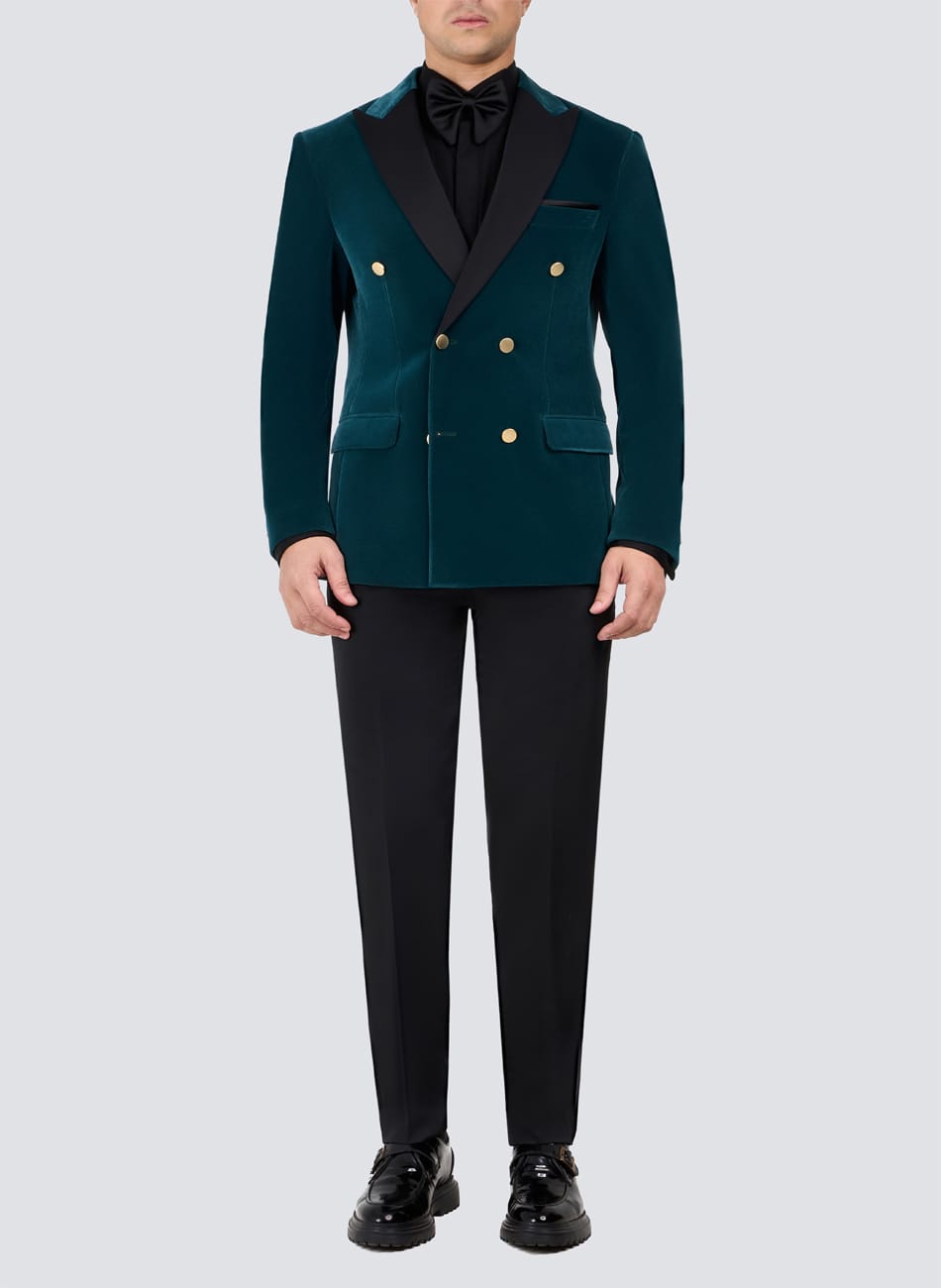 VELVET PEAK LAPEL SUIT