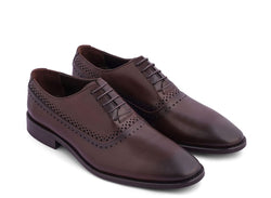 Image of Genuine Leather Brogue Oxfords