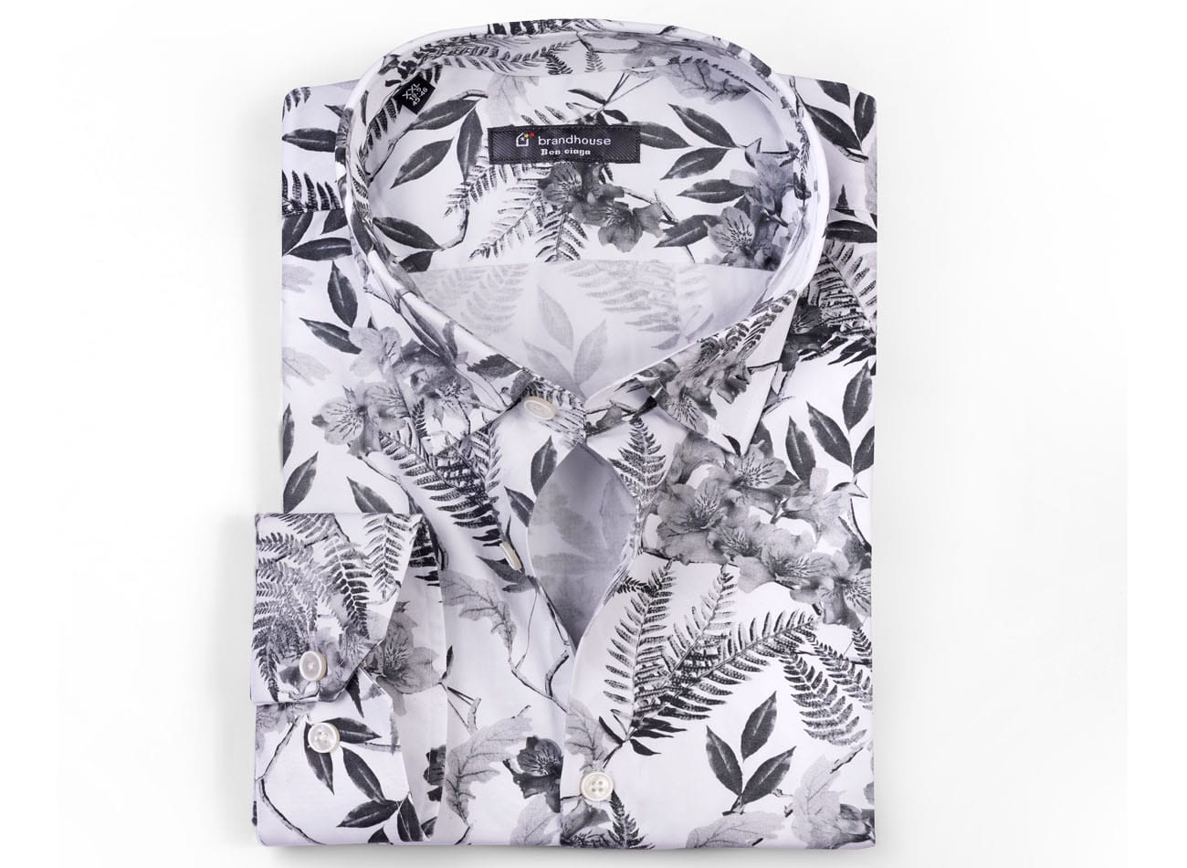 Image of floral leaf pattern Poplin Shirt
