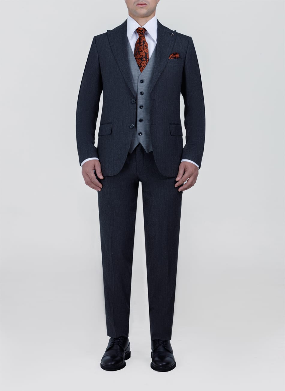 Sharkskin PEAK LAPEL SUIT