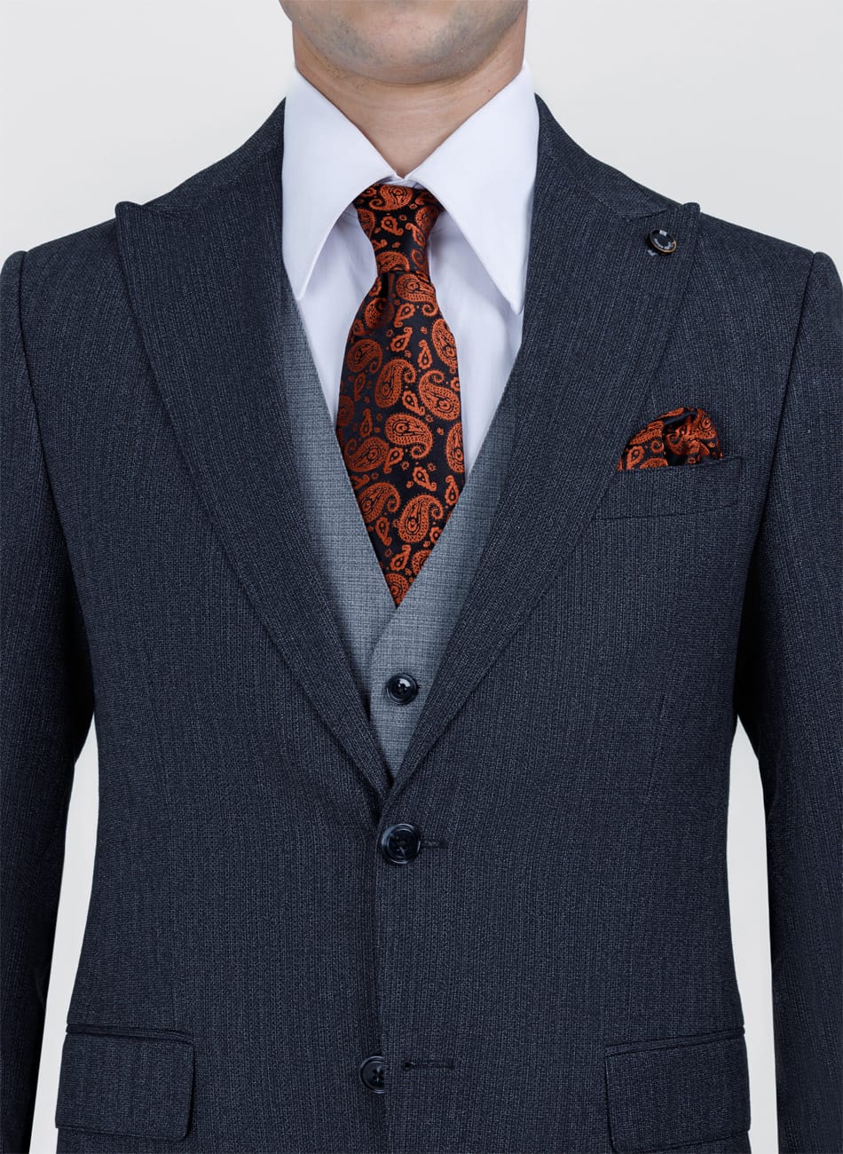 Sharkskin PEAK LAPEL SUIT