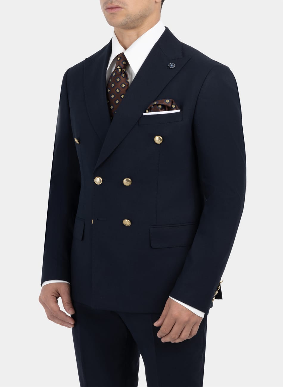Image of DOUBLE BREASTED PEAK LAPEL SUIT