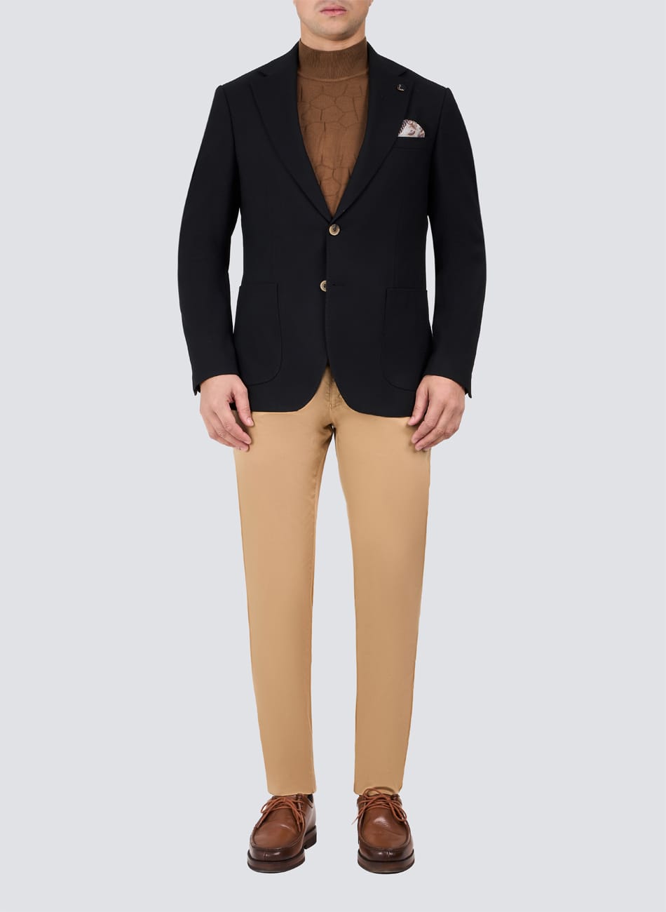 Herringbone peak lapel jacket