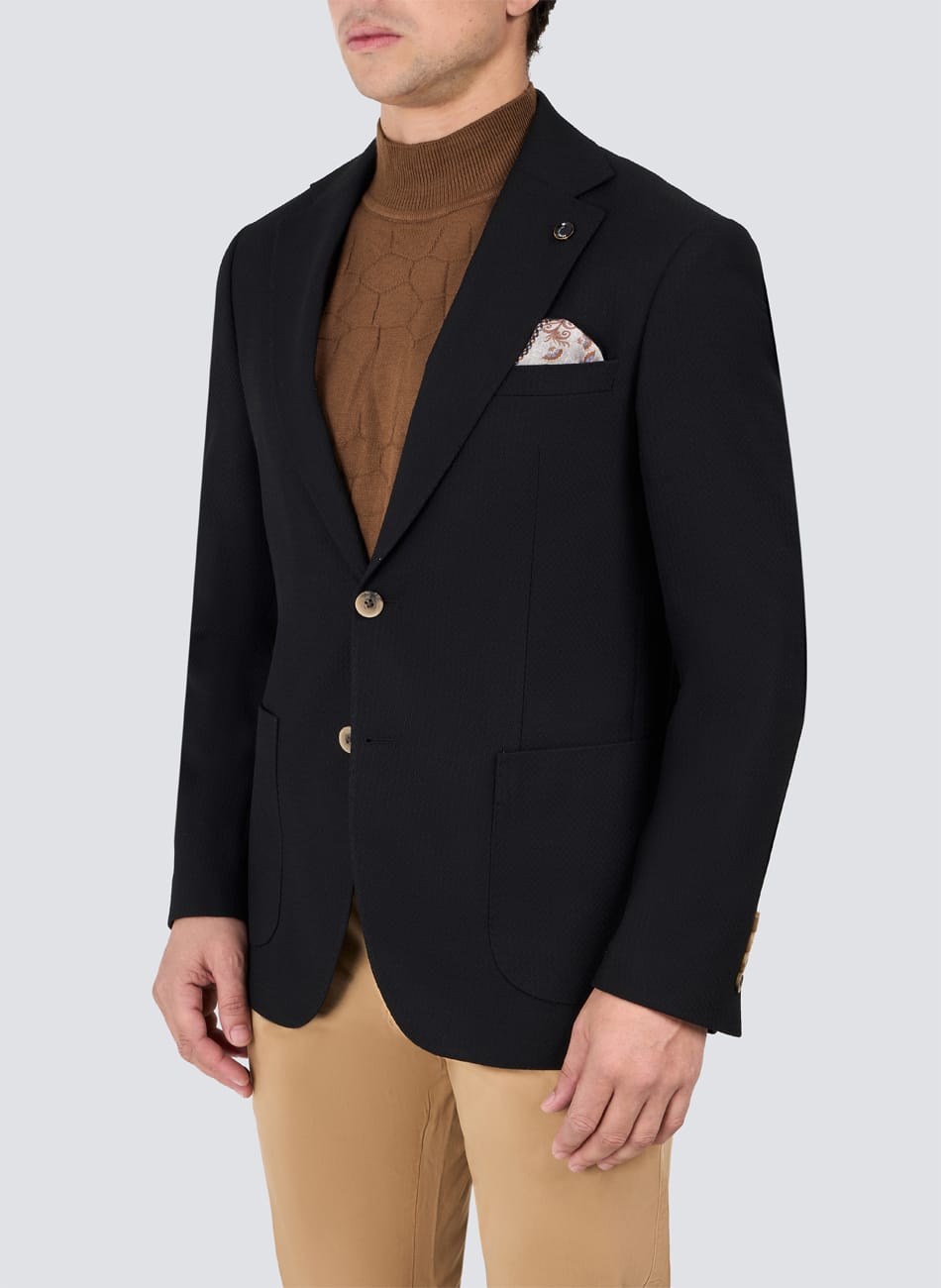 Herringbone peak lapel jacket