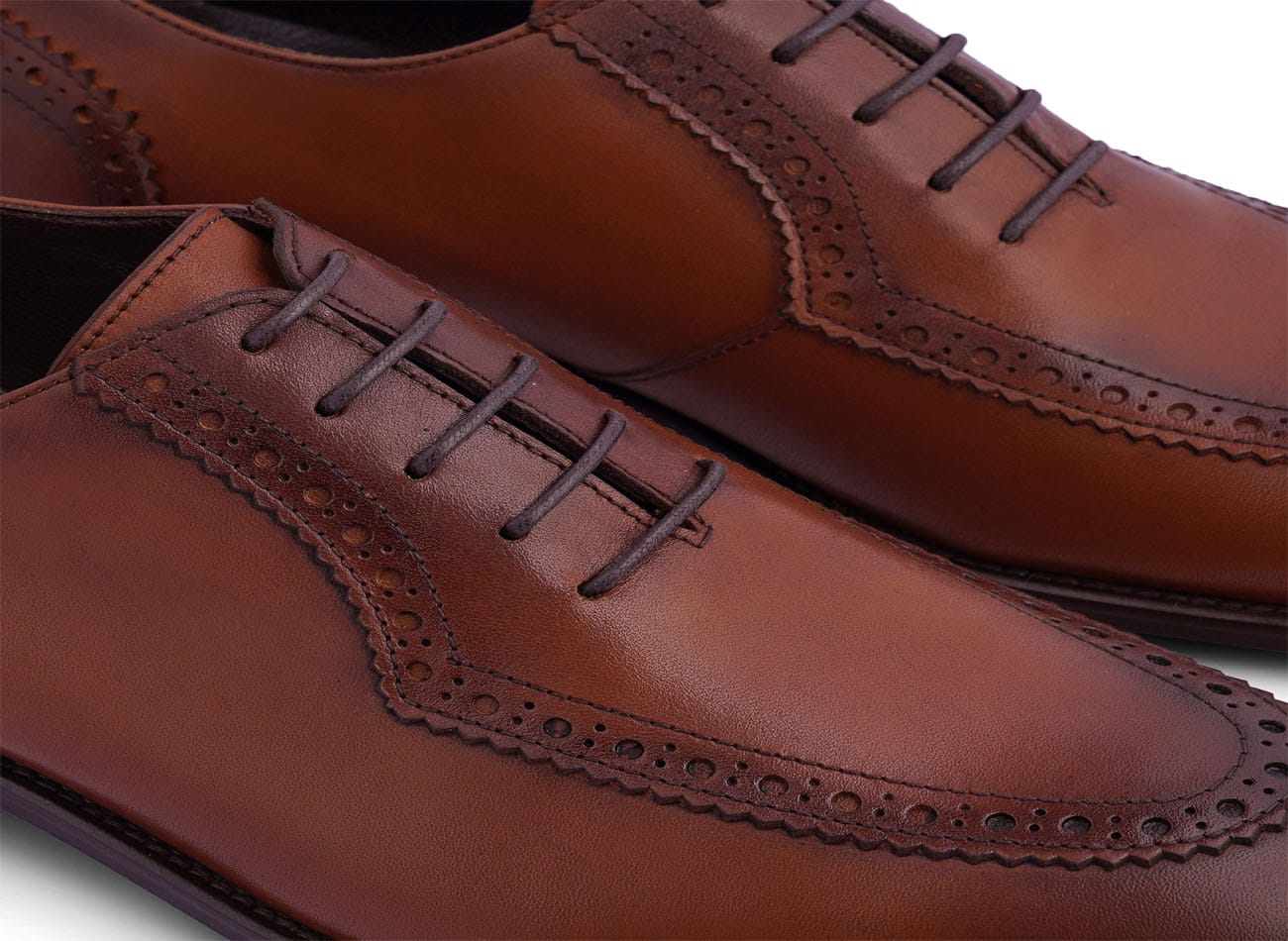 Image of Genuine Leather Brogue Oxfords