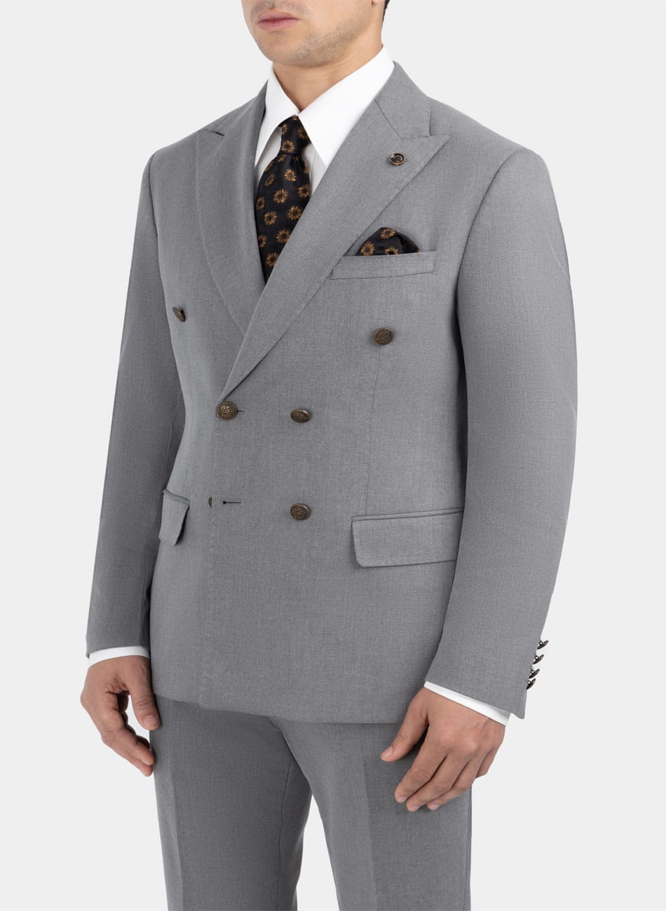 Image of DOUBLE BREASTED PEAK LAPEL SUIT