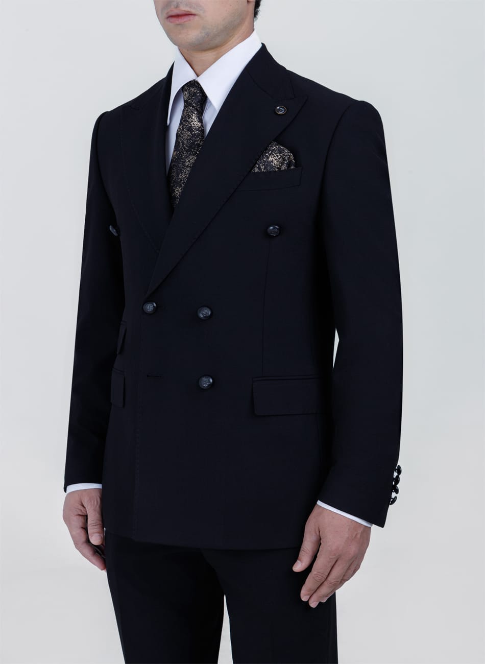 double breasted Peak Lapel suit
