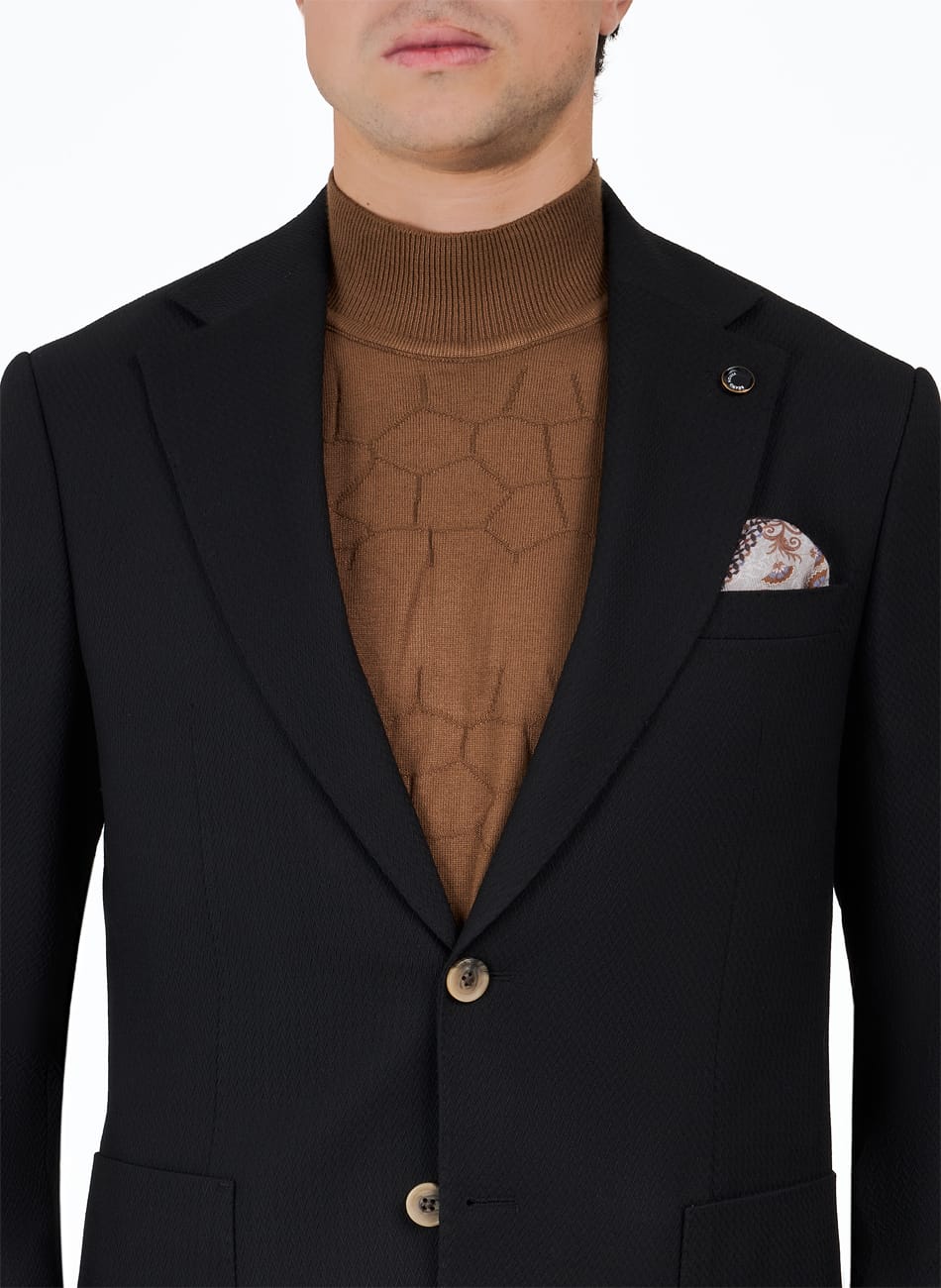 Image of Herringbone peak lapel jacket
