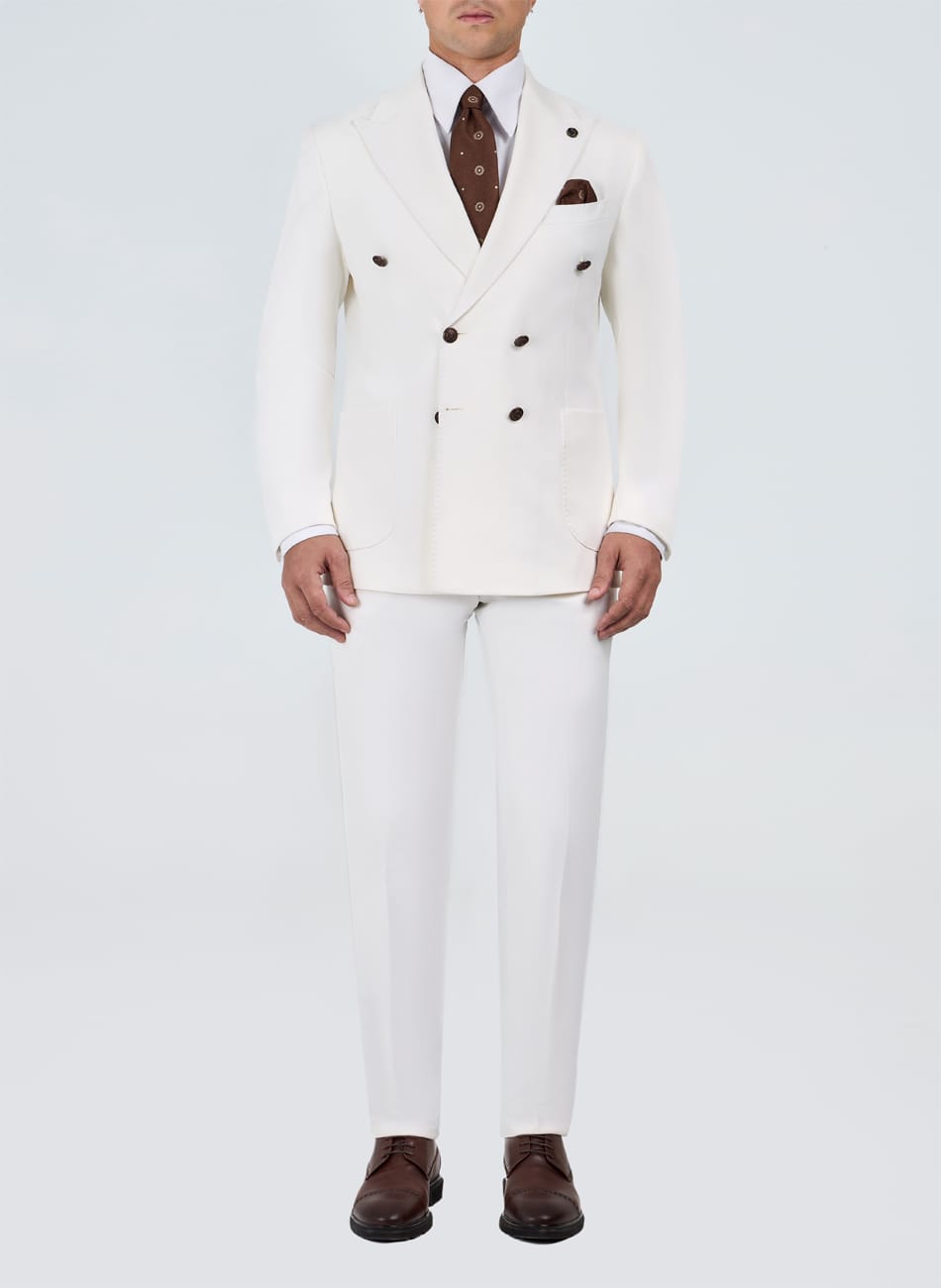 double breasted Peak Lapel suit