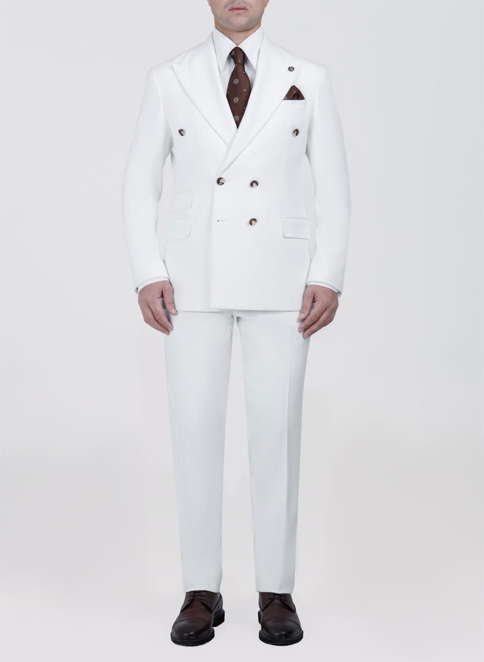double breasted Peak Lapel suit