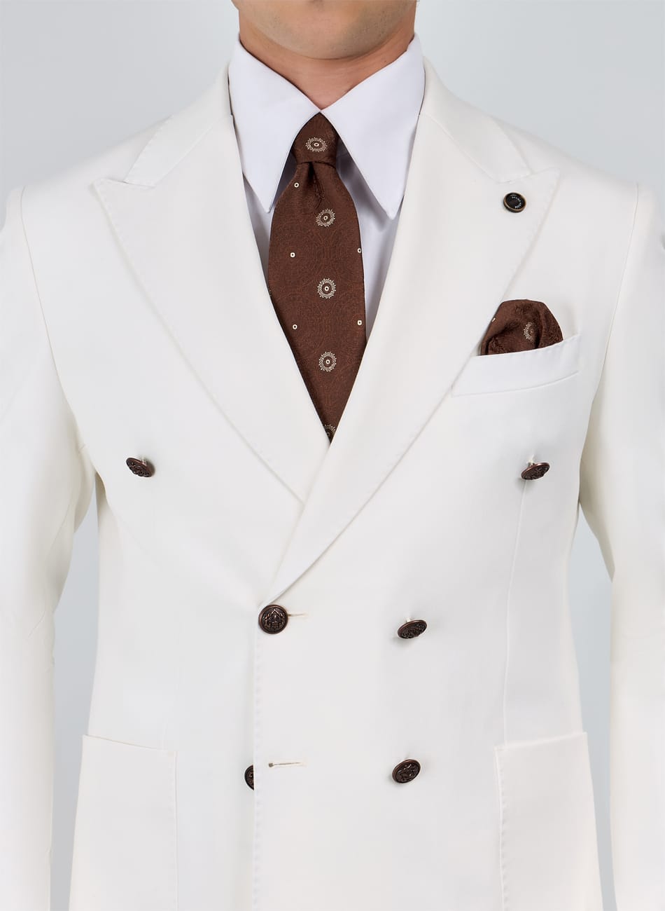 double breasted Peak Lapel suit