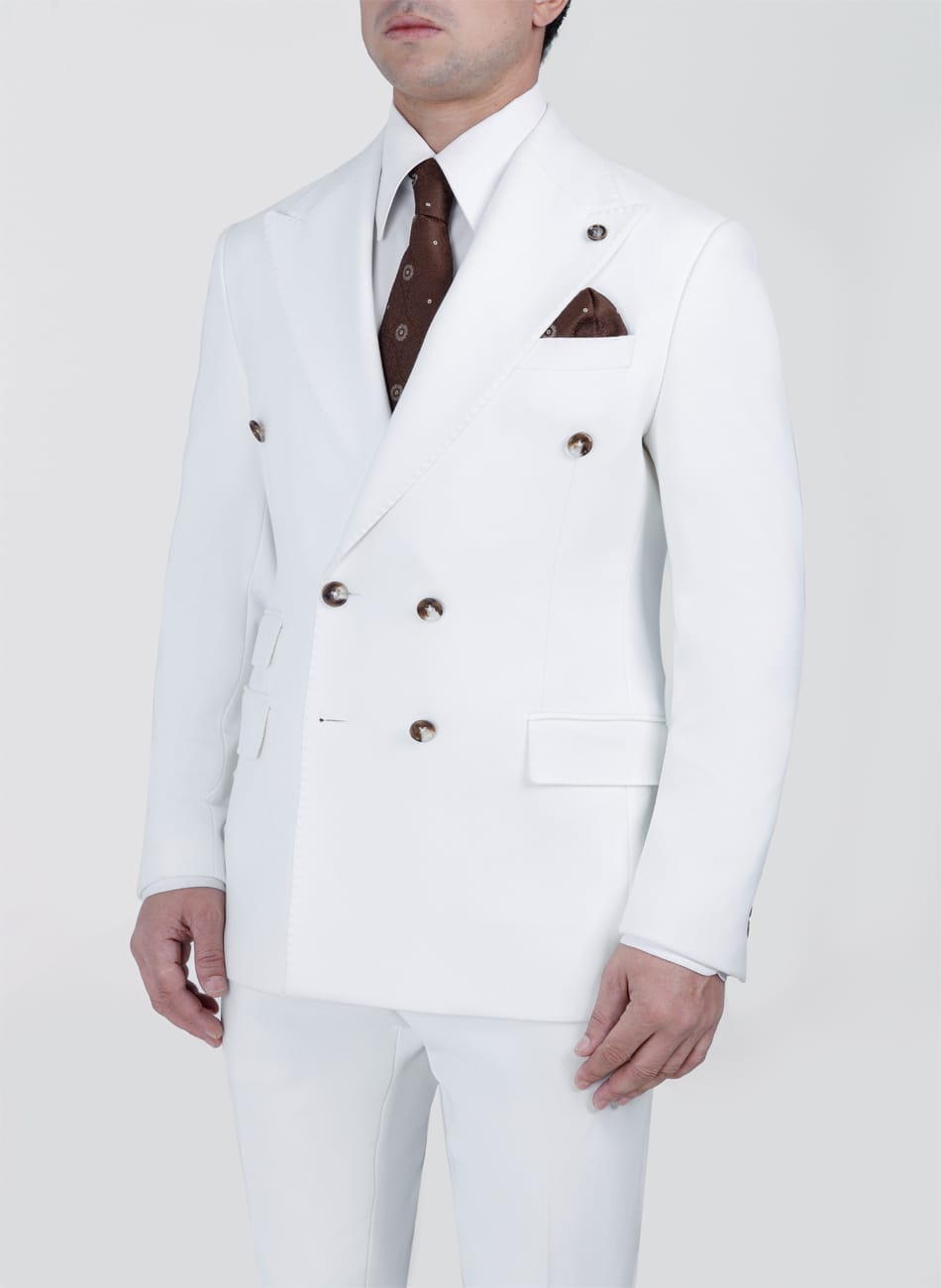 double breasted Peak Lapel suit