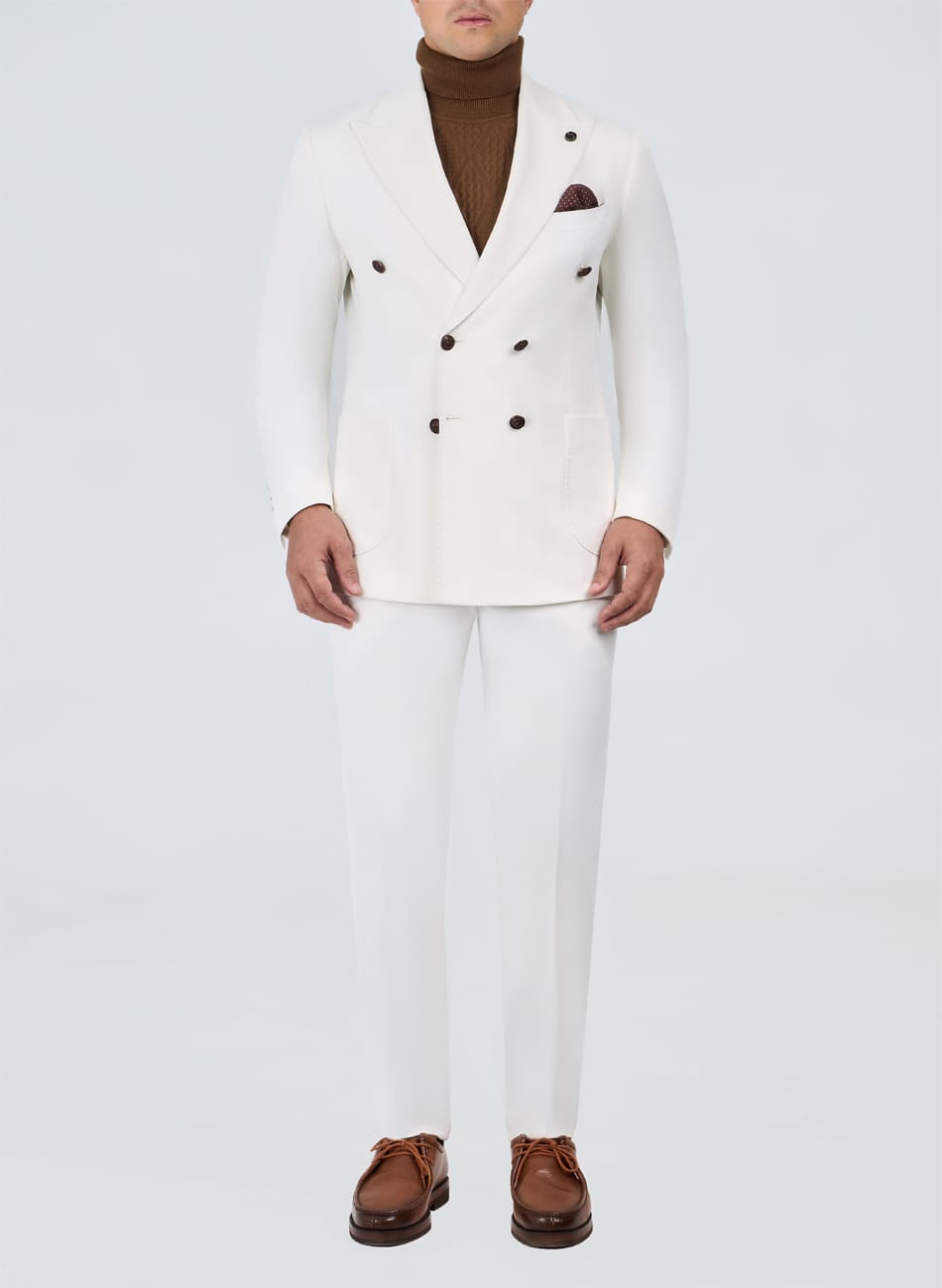 double breasted Peak Lapel suit