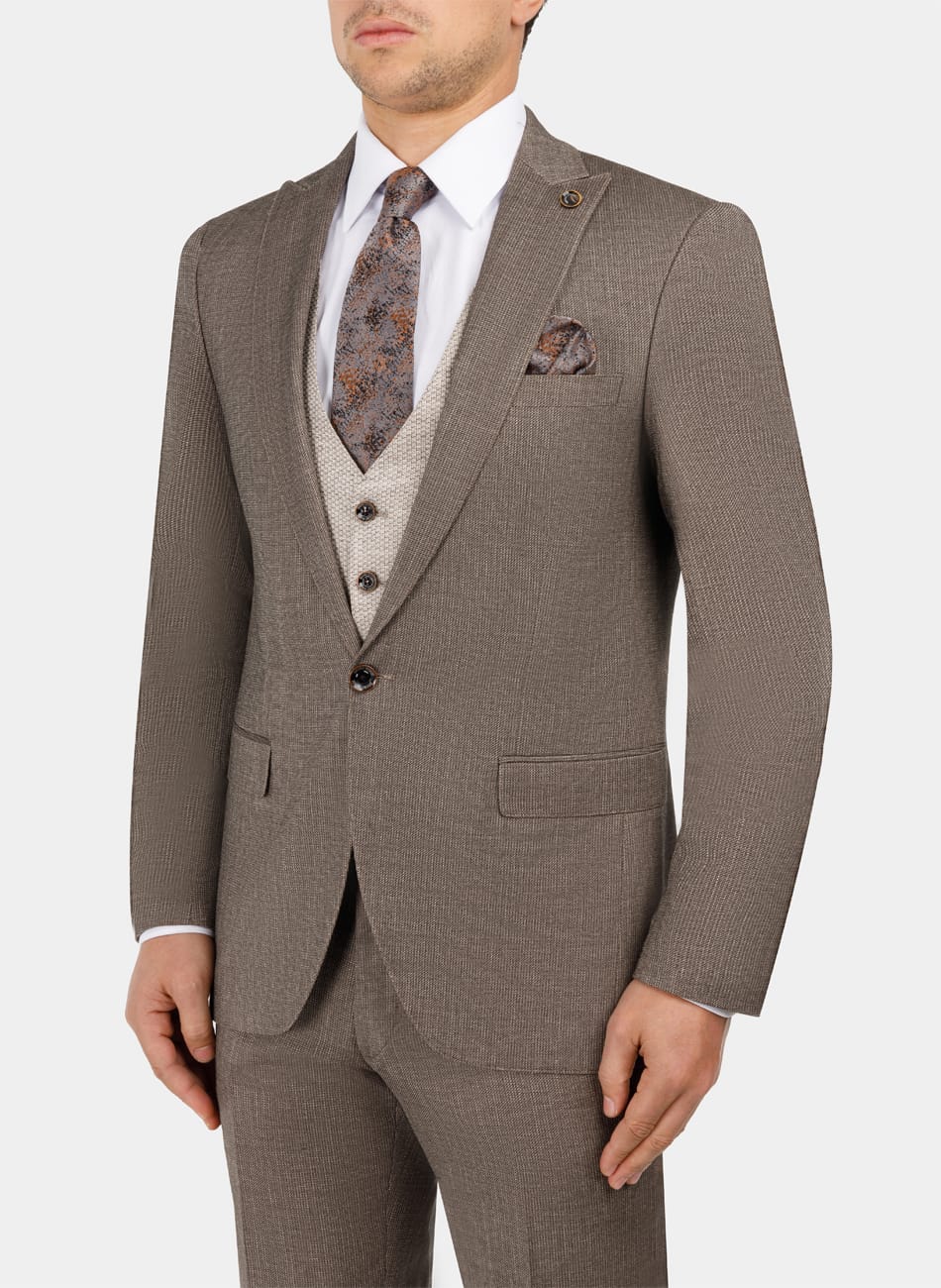 STRIPED PEAK LAPEL SUIT
