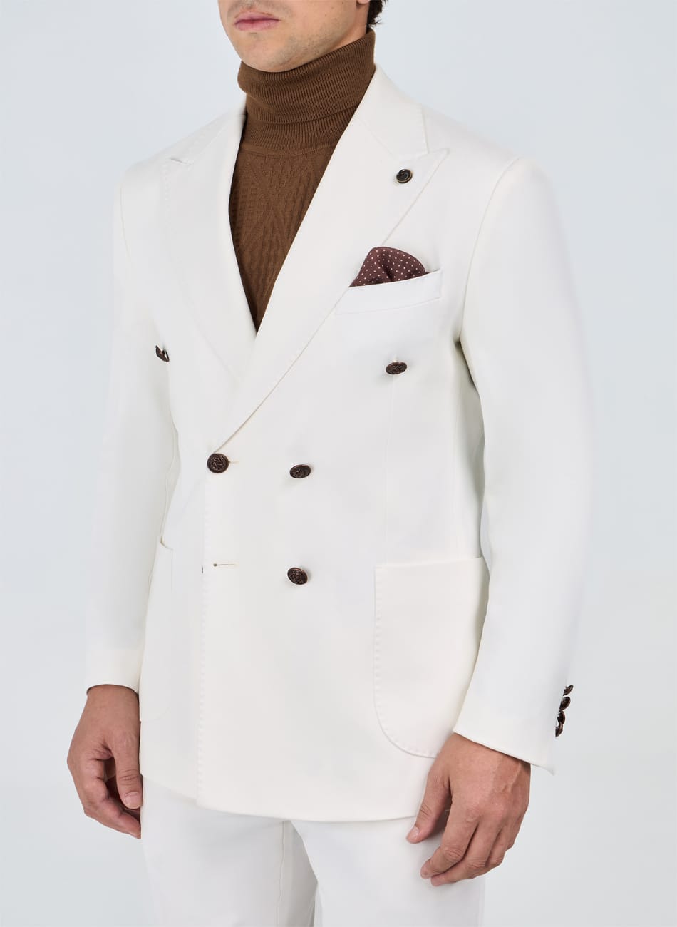double breasted Peak Lapel suit