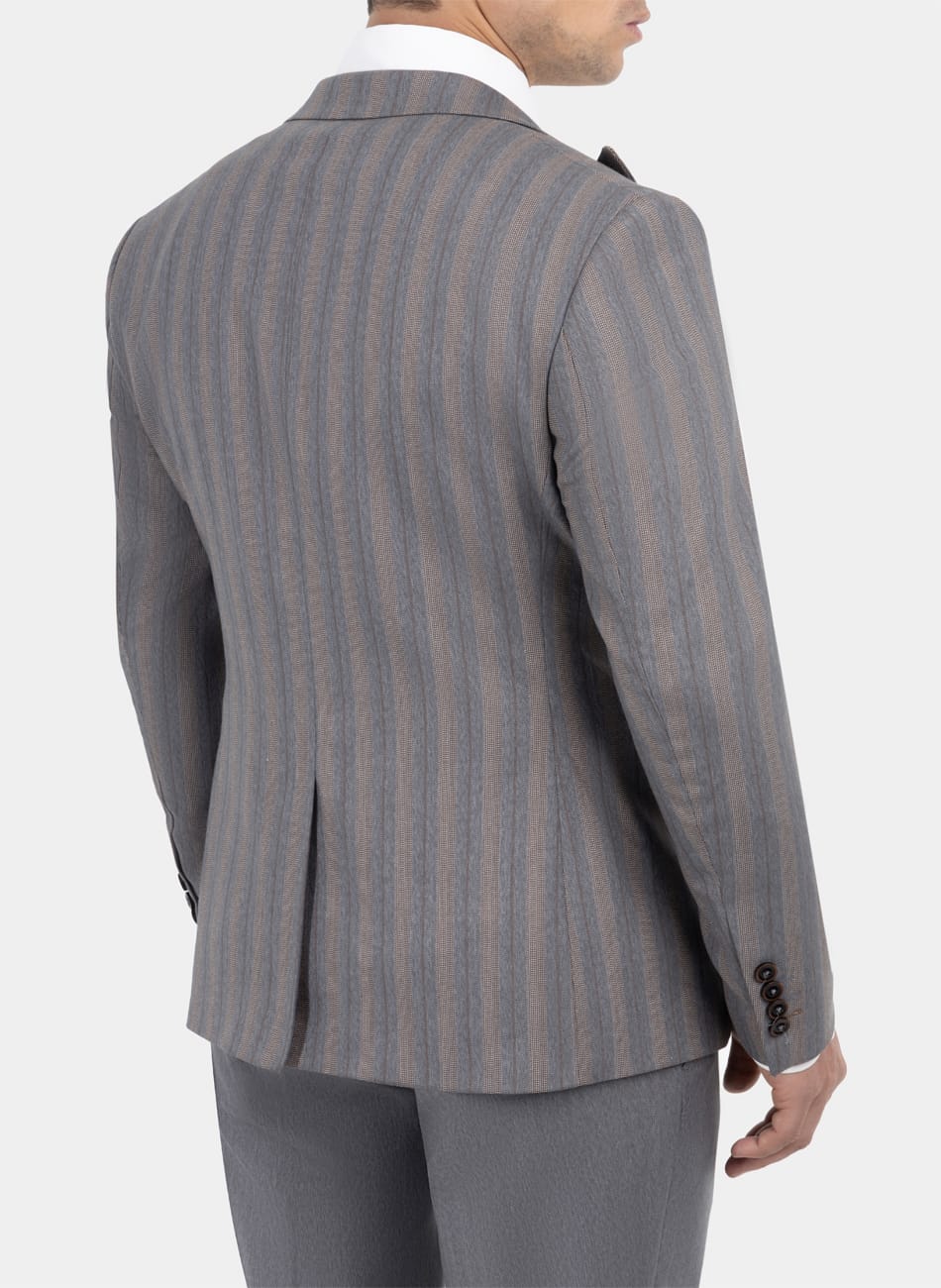 Image of STRIPED PEAK LAPEL SUIT