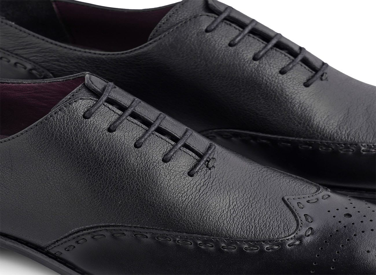 Genuine Leather Wingtip Oxfords