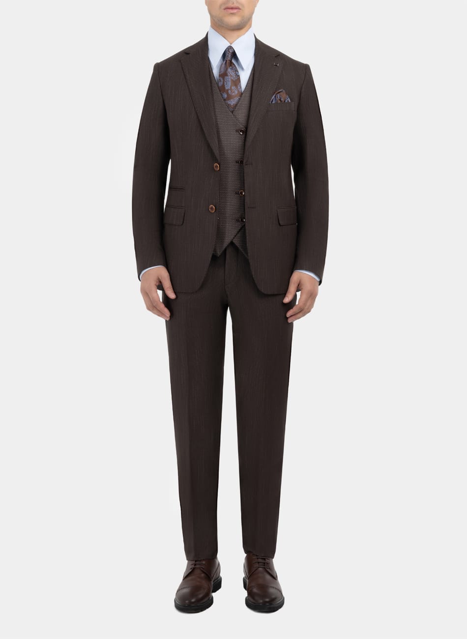 Image of STRIPED NOTCH LAPEL SUIT