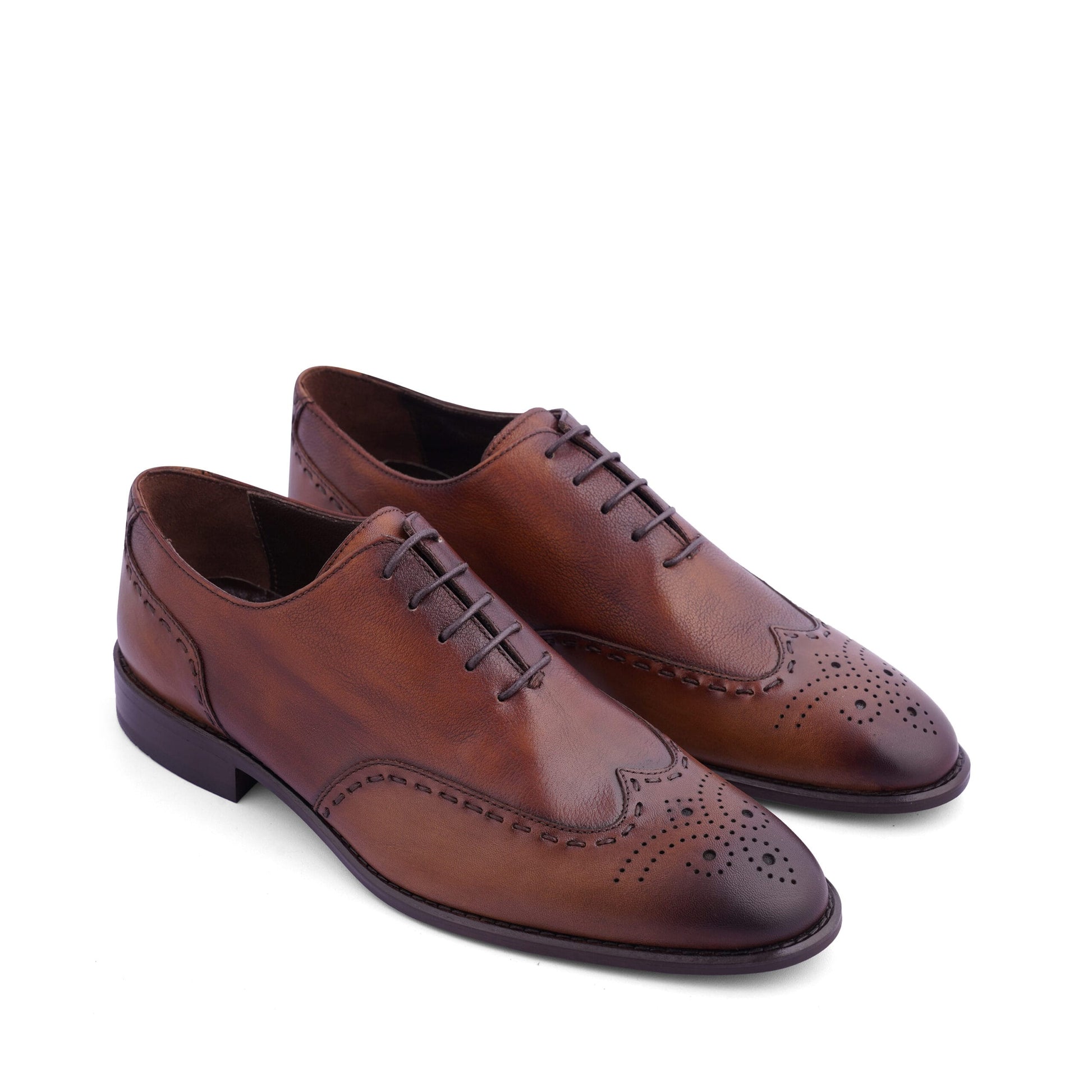 Genuine Leather Wingtip Oxfords