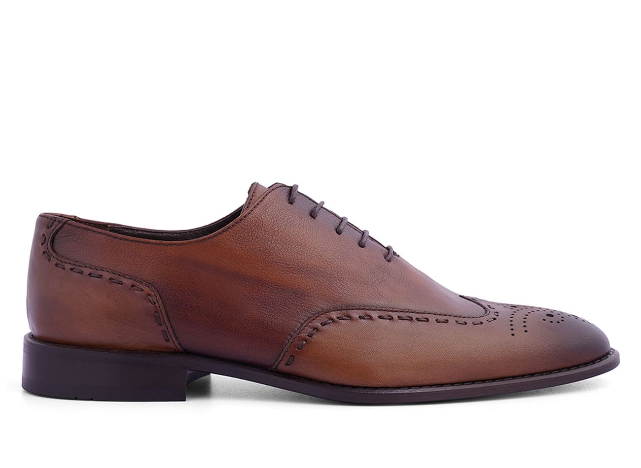 Image of Genuine Leather Wingtip Oxfords