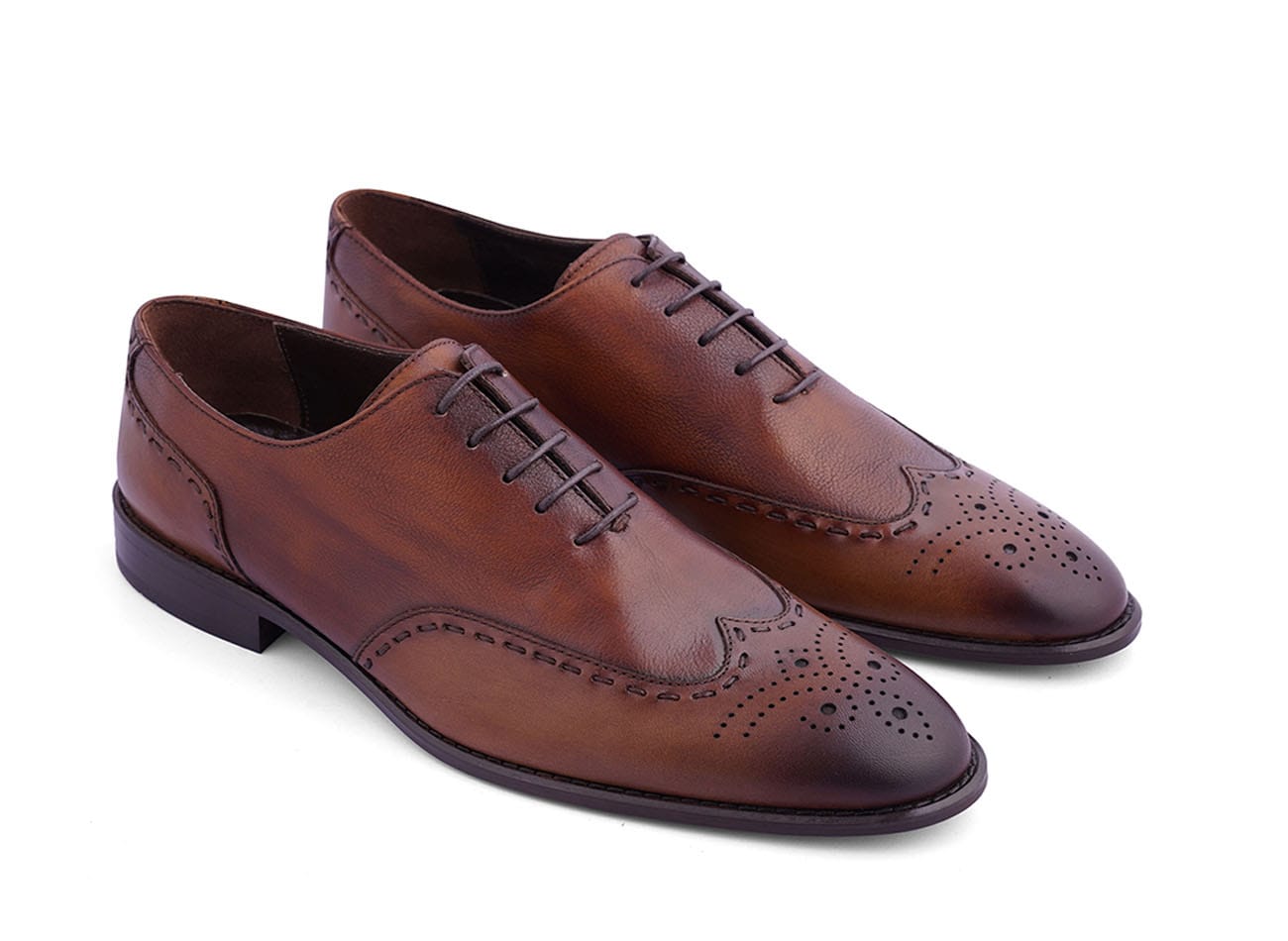 Image of Genuine Leather Wingtip Oxfords